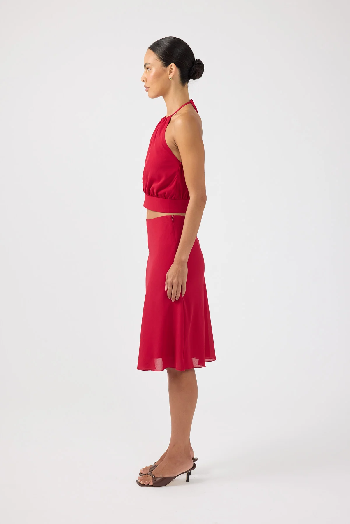 Perfect Stranger Stella Midi Skirt Red - Image 5