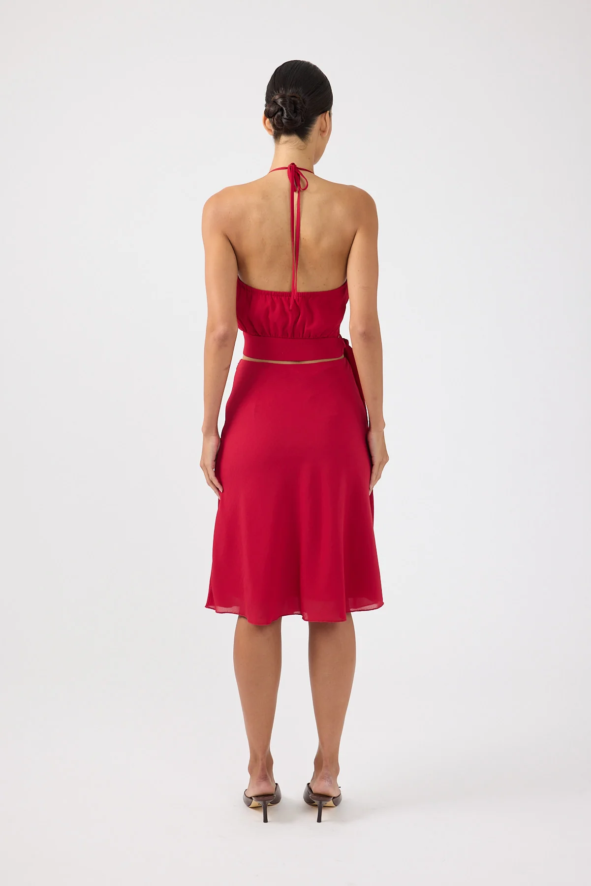 Perfect Stranger Stella Midi Skirt Red - Image 6