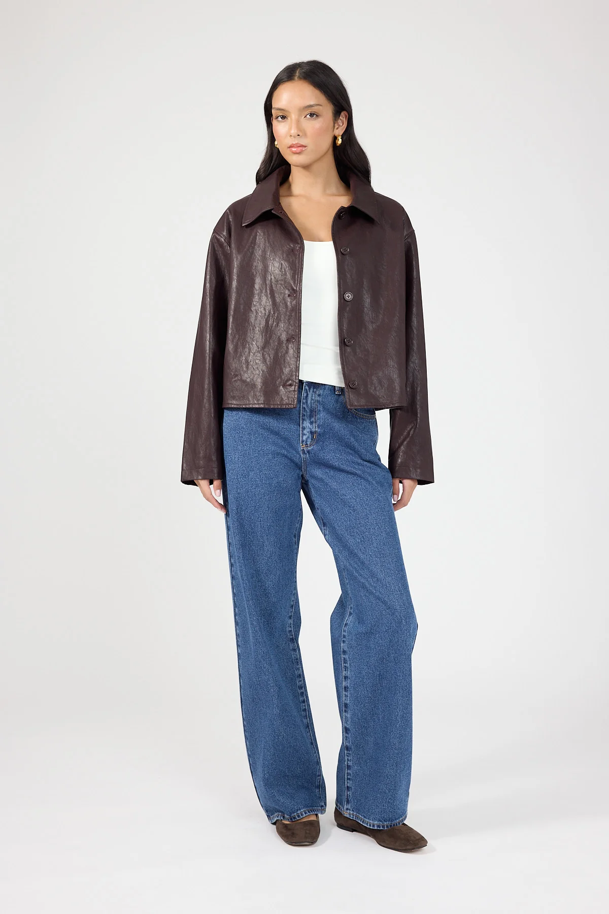 Perfect Stranger Sterling Faux Leather Jacket Plum - Image 4