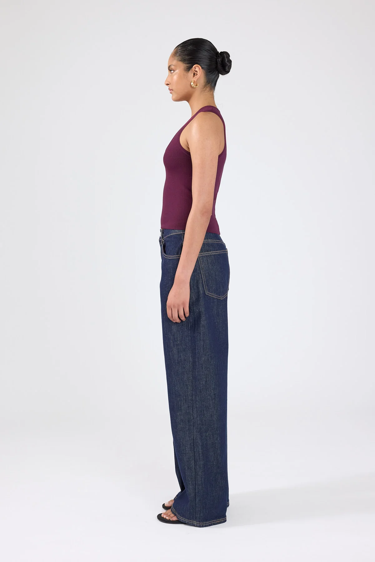 Perfect Stranger Sublime Knit Racer Top Plum - Image 4