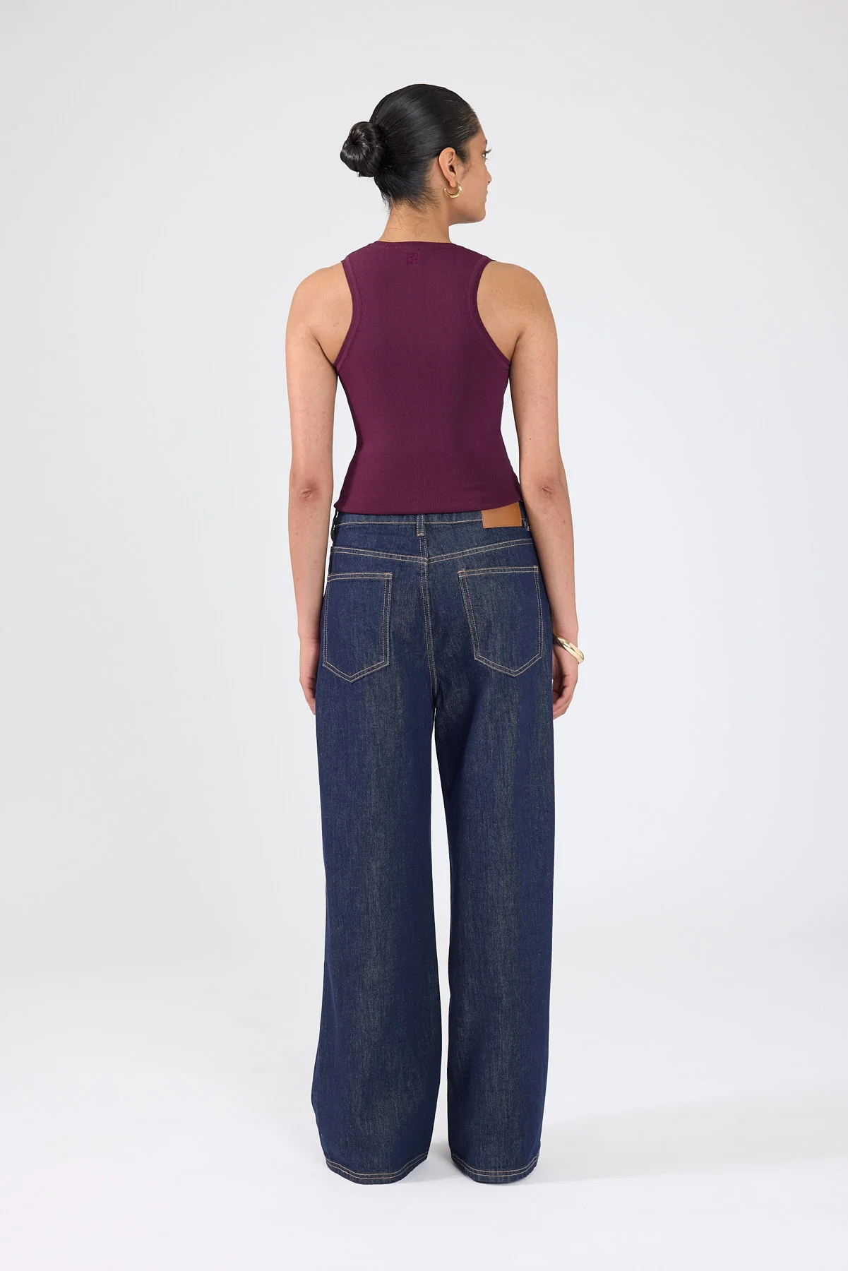 Perfect Stranger Sublime Knit Racer Top Plum - Image 5