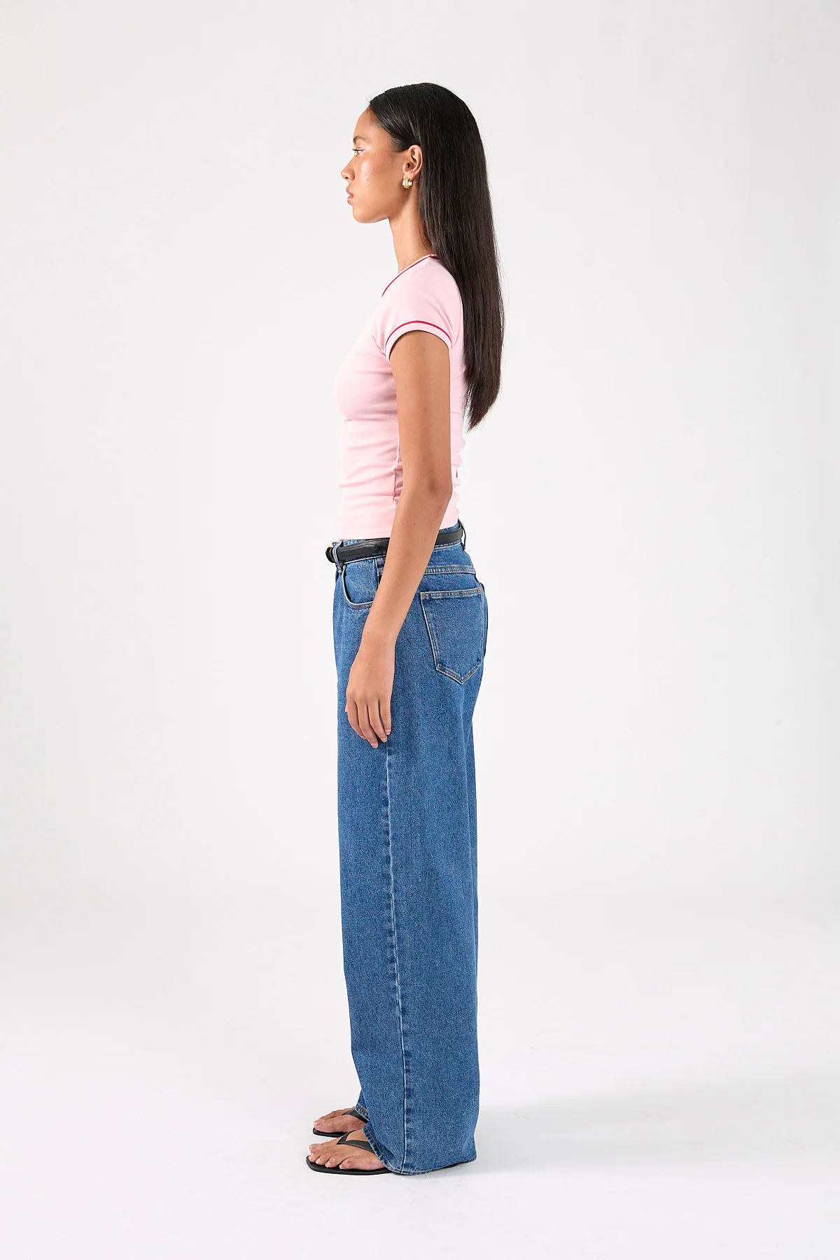Perfect Stranger Sunday Club Longline Cap Sleeve Tee Pink - Image 4