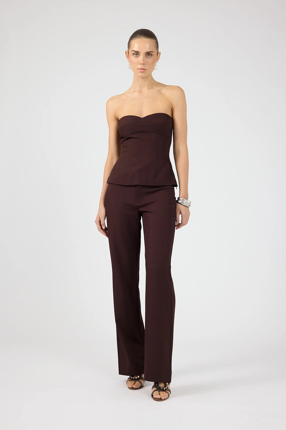 Perfect Stranger Tala Mid Rise Pant Burgundy