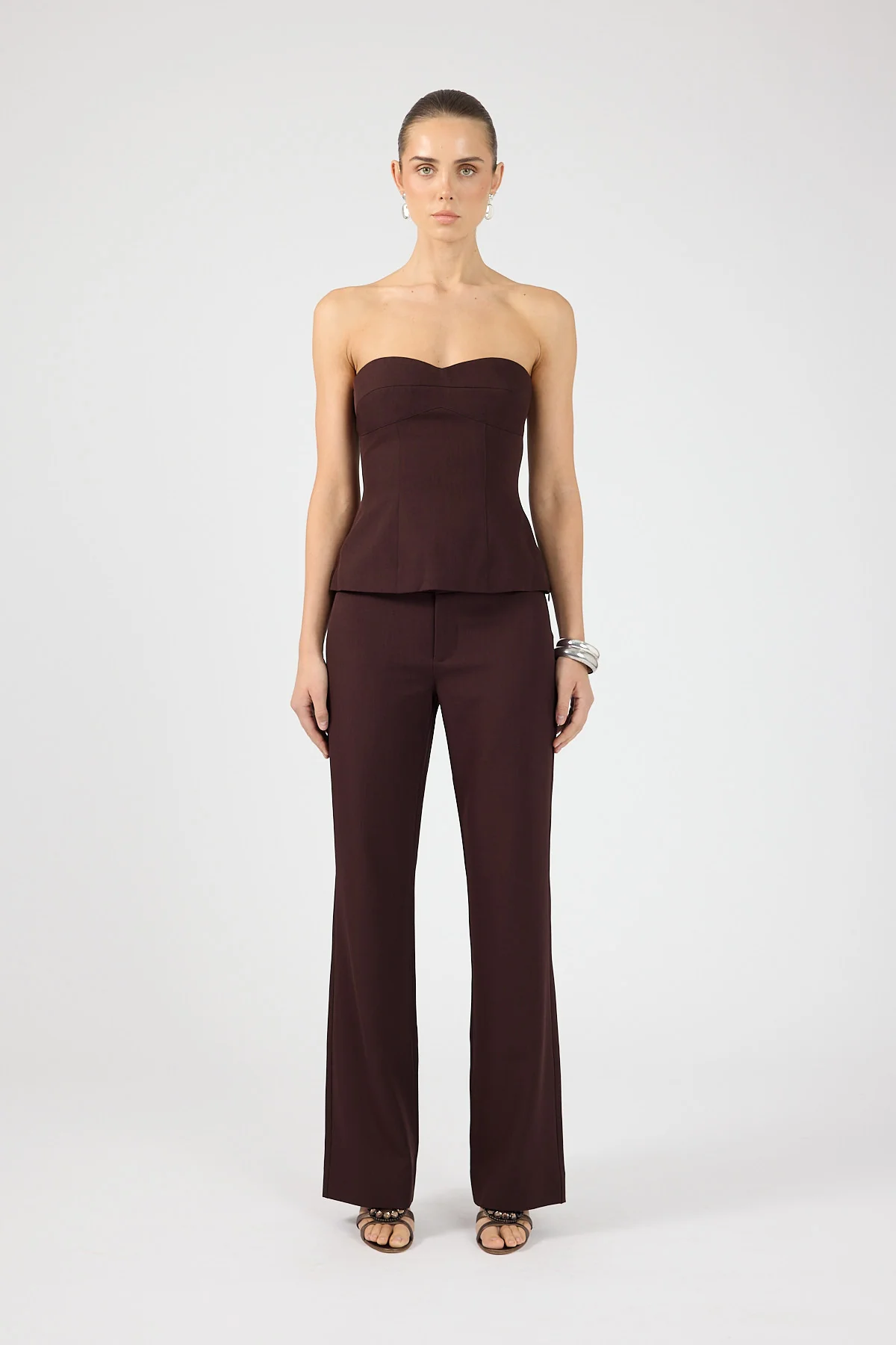 Perfect Stranger Tala Mid Rise Pant Burgundy - Image 4