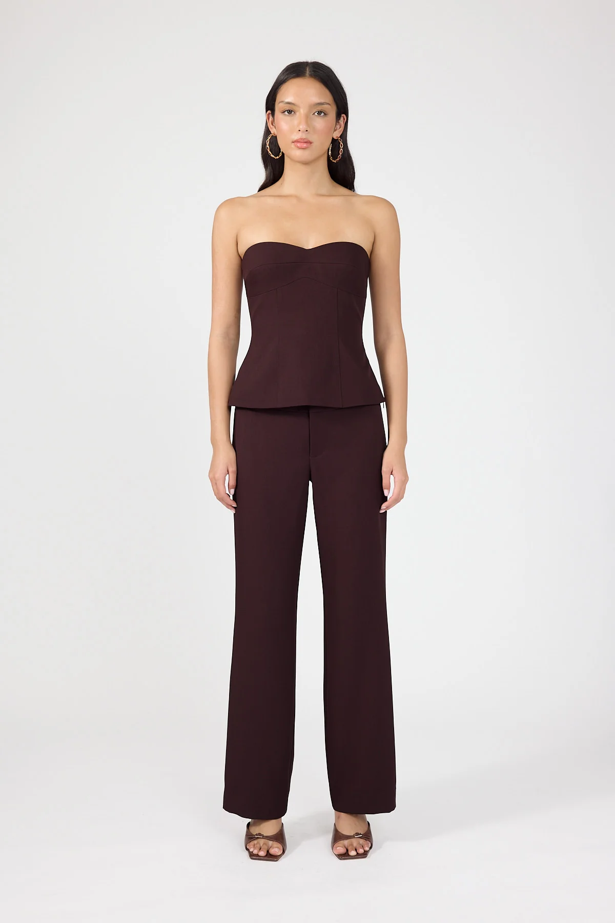 Perfect Stranger Tala Mid Rise Petite Pant Burgundy