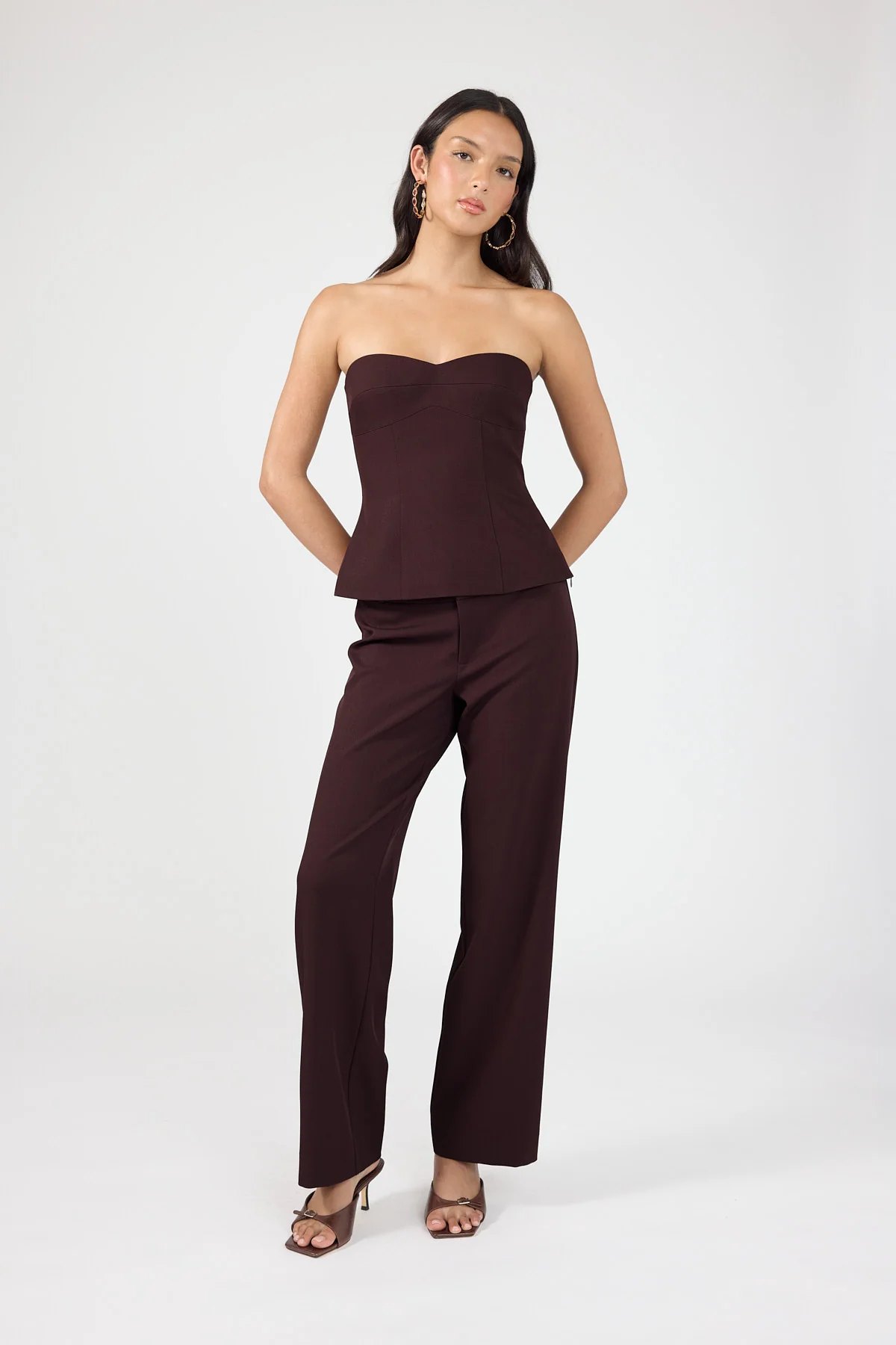 Perfect Stranger Tala Mid Rise Petite Pant Burgundy - Image 4