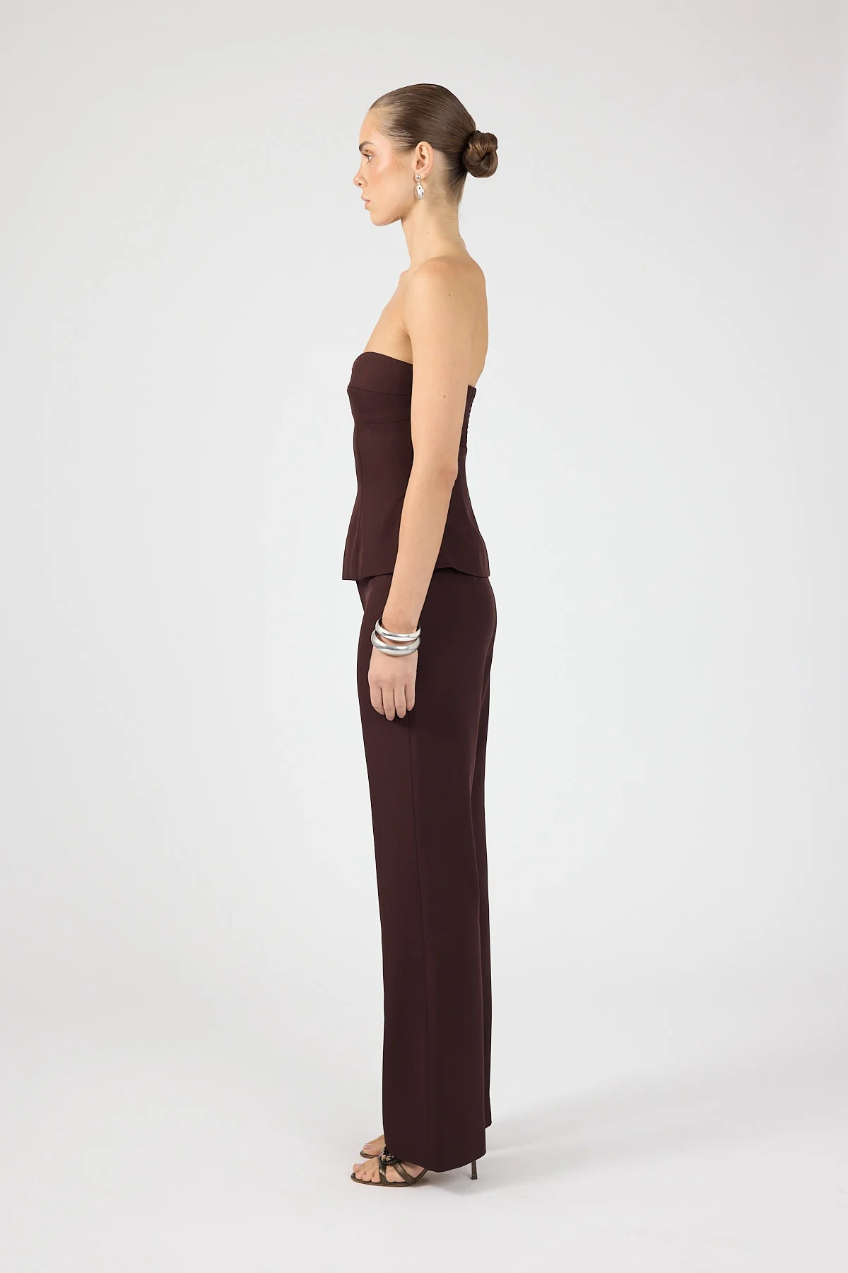 Perfect Stranger Tala Strapless Suiting Top Burgundy - Image 4