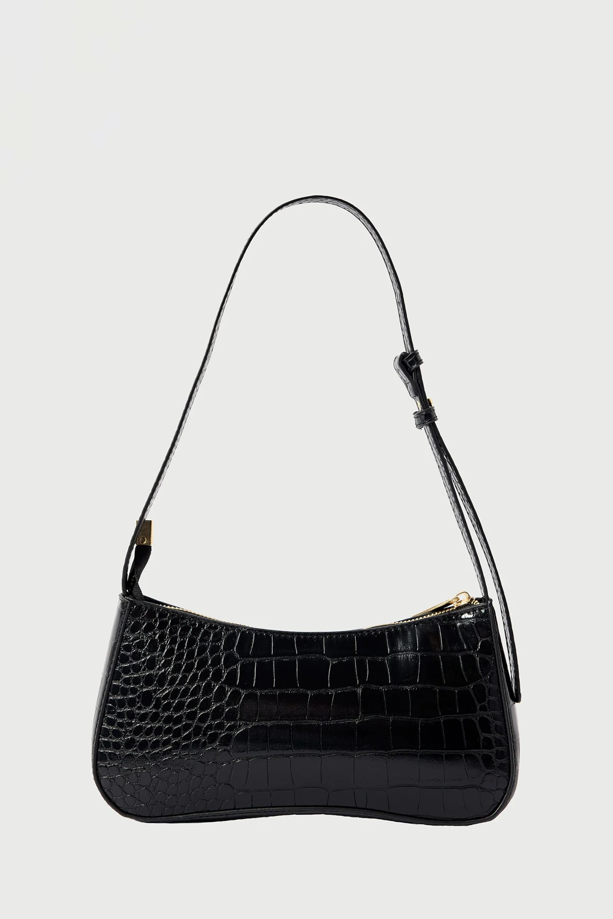 Perfect Stranger Tammy Croc Shoulder Bag Black - Image 2