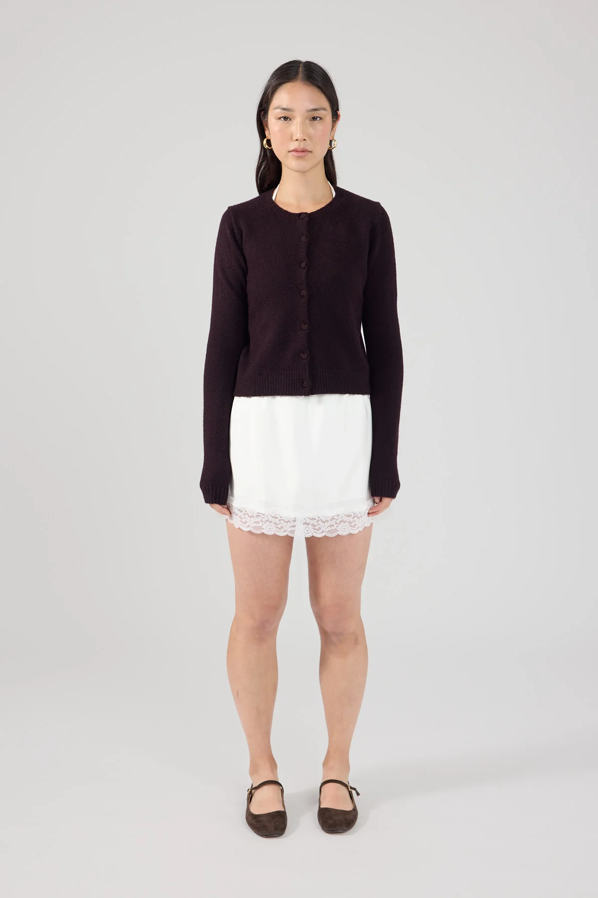 Perfect Stranger Taryn Knit Cardigan Dark Brown