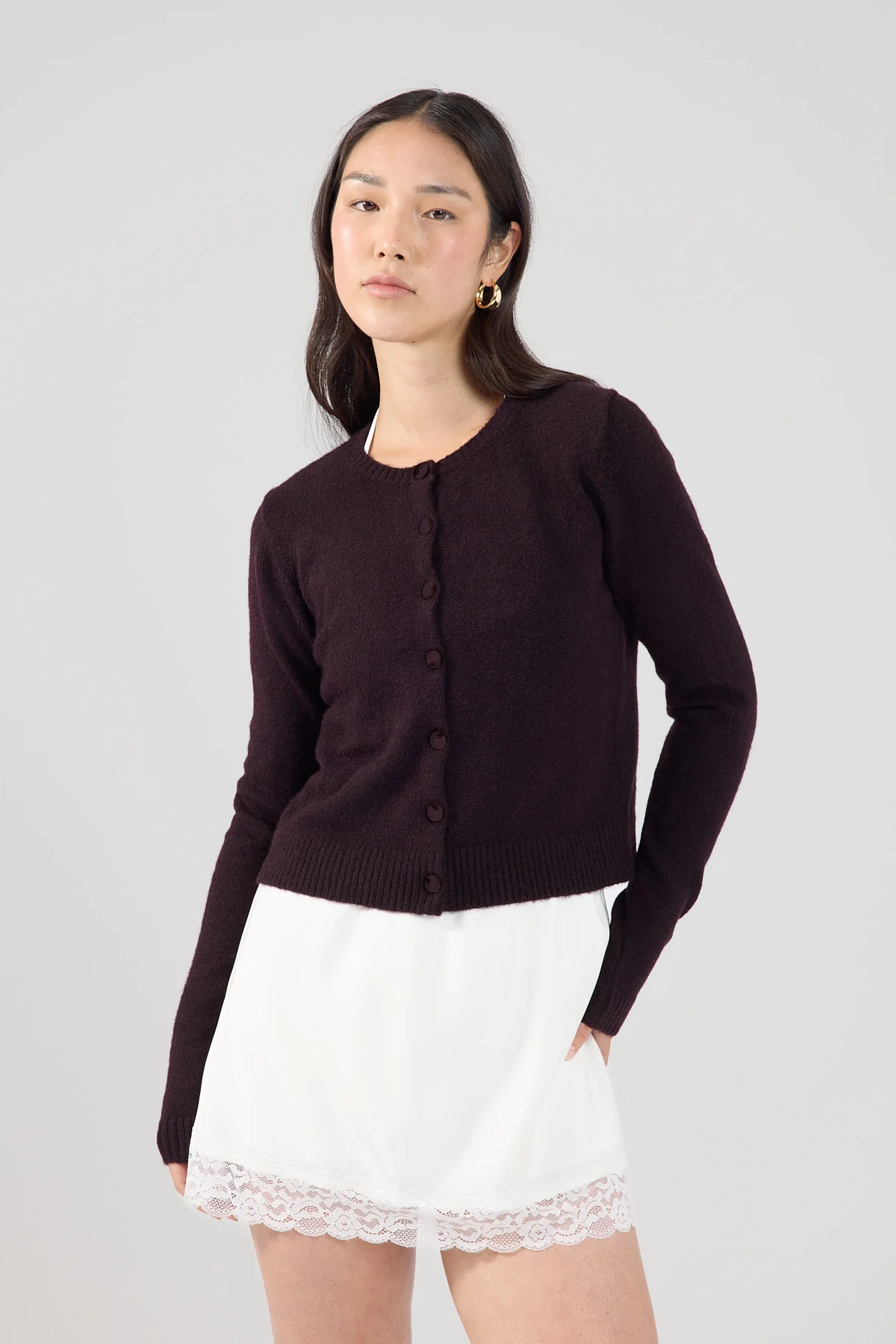 Perfect Stranger Taryn Knit Cardigan Dark Brown - Image 4