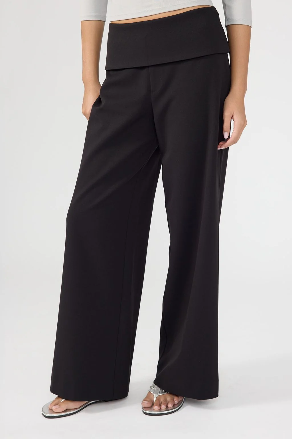 Perfect Stranger Vaila Fold Over Pant Black - Image 2