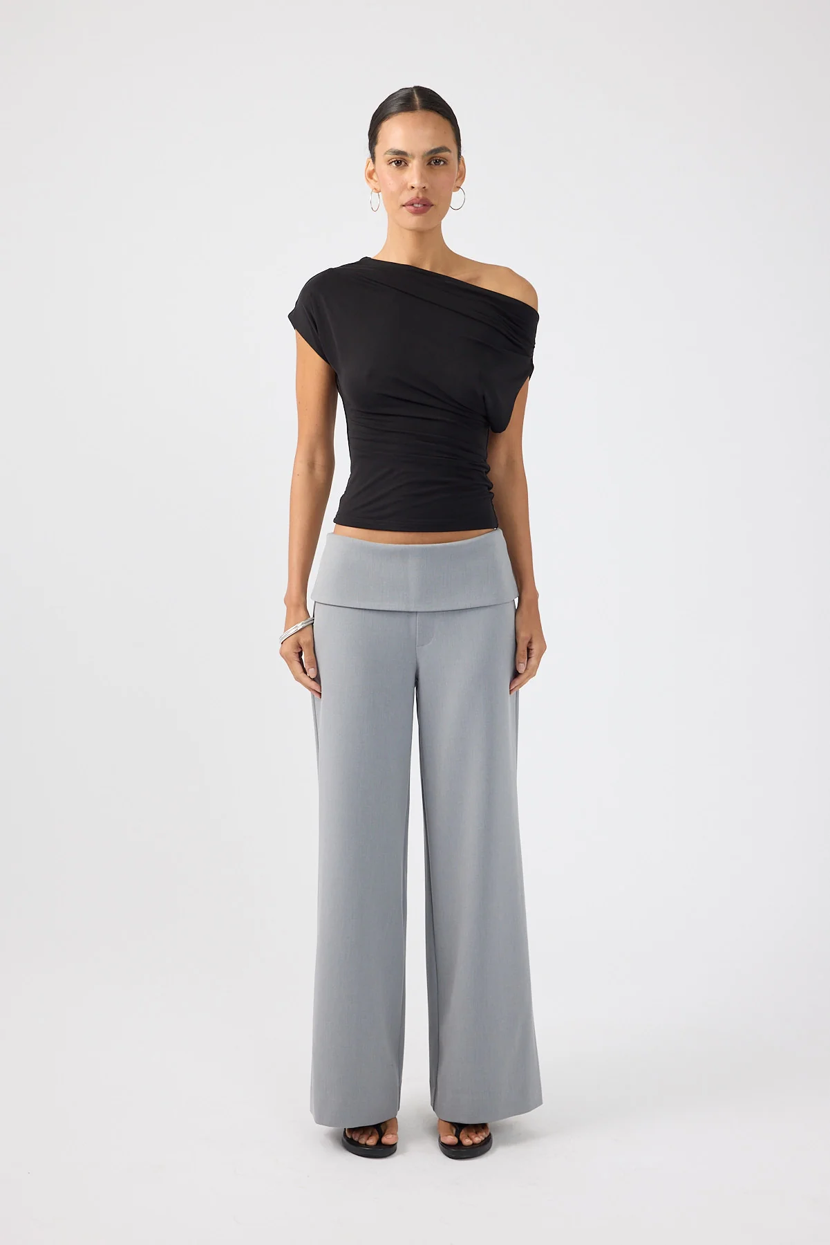 Perfect Stranger Vaila Fold Over Pant Grey - Image 5