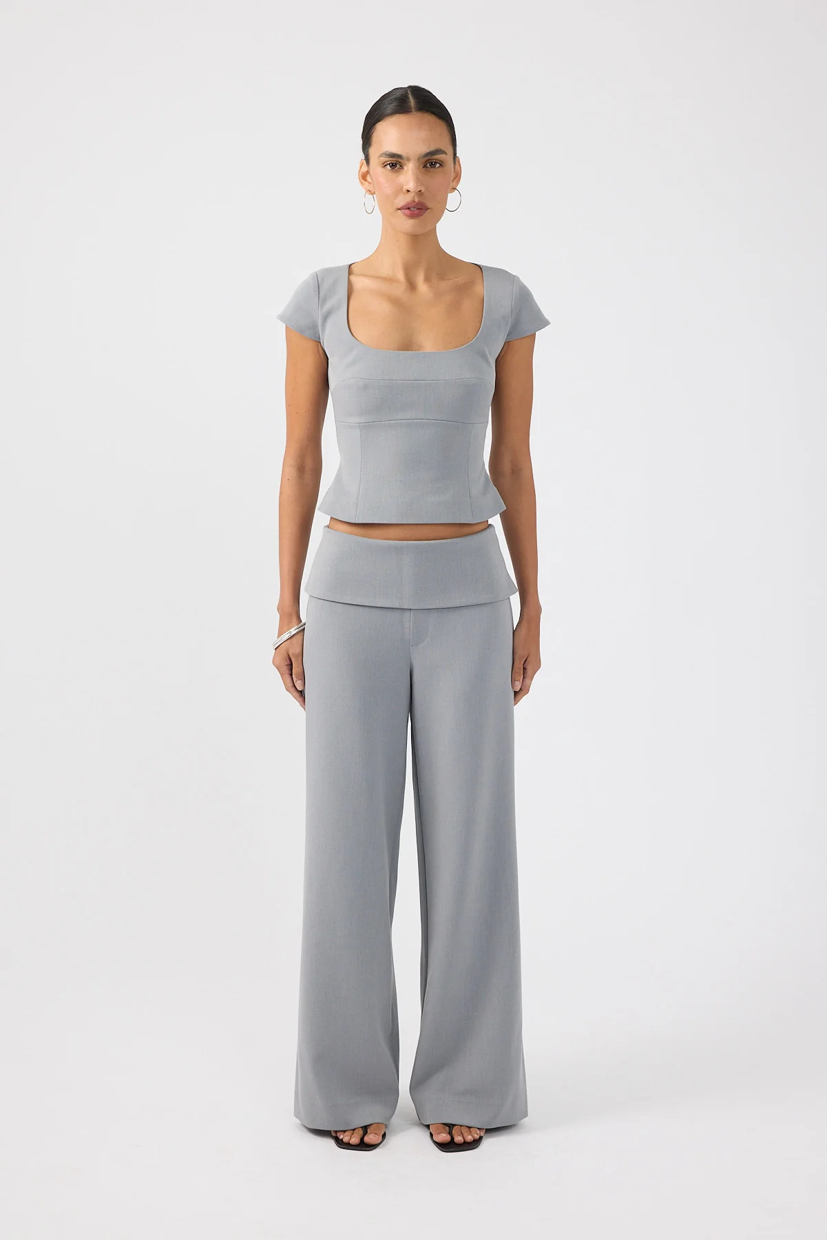 Perfect Stranger Vaila Fold Over Pant Grey - Image 6