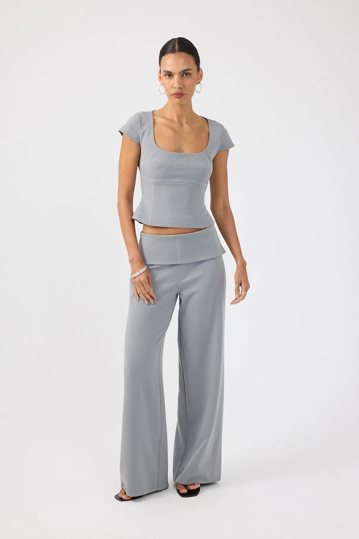 Perfect Stranger Vaila Fold Over Pant Grey - Image 8
