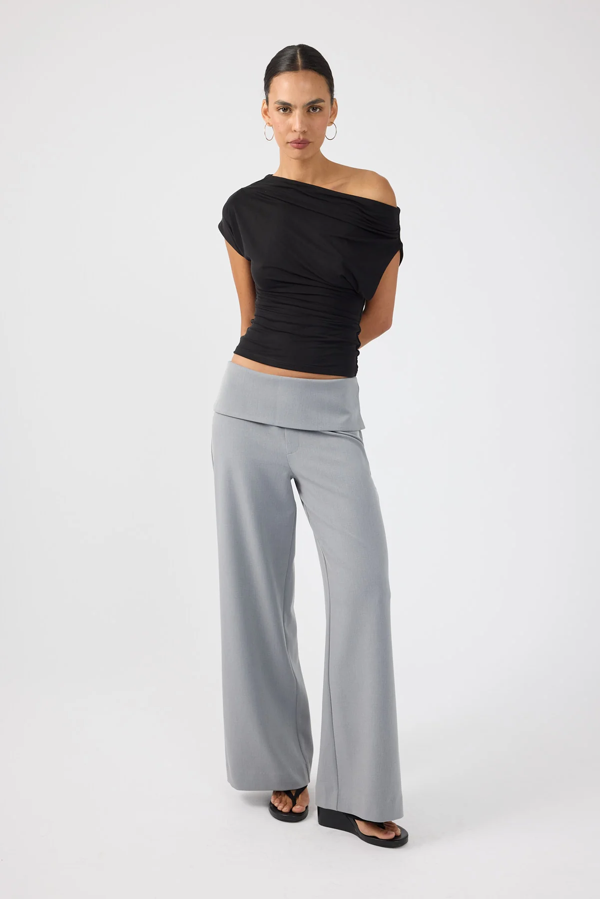 Perfect Stranger Vaila Fold Over Pant Grey - Image 9