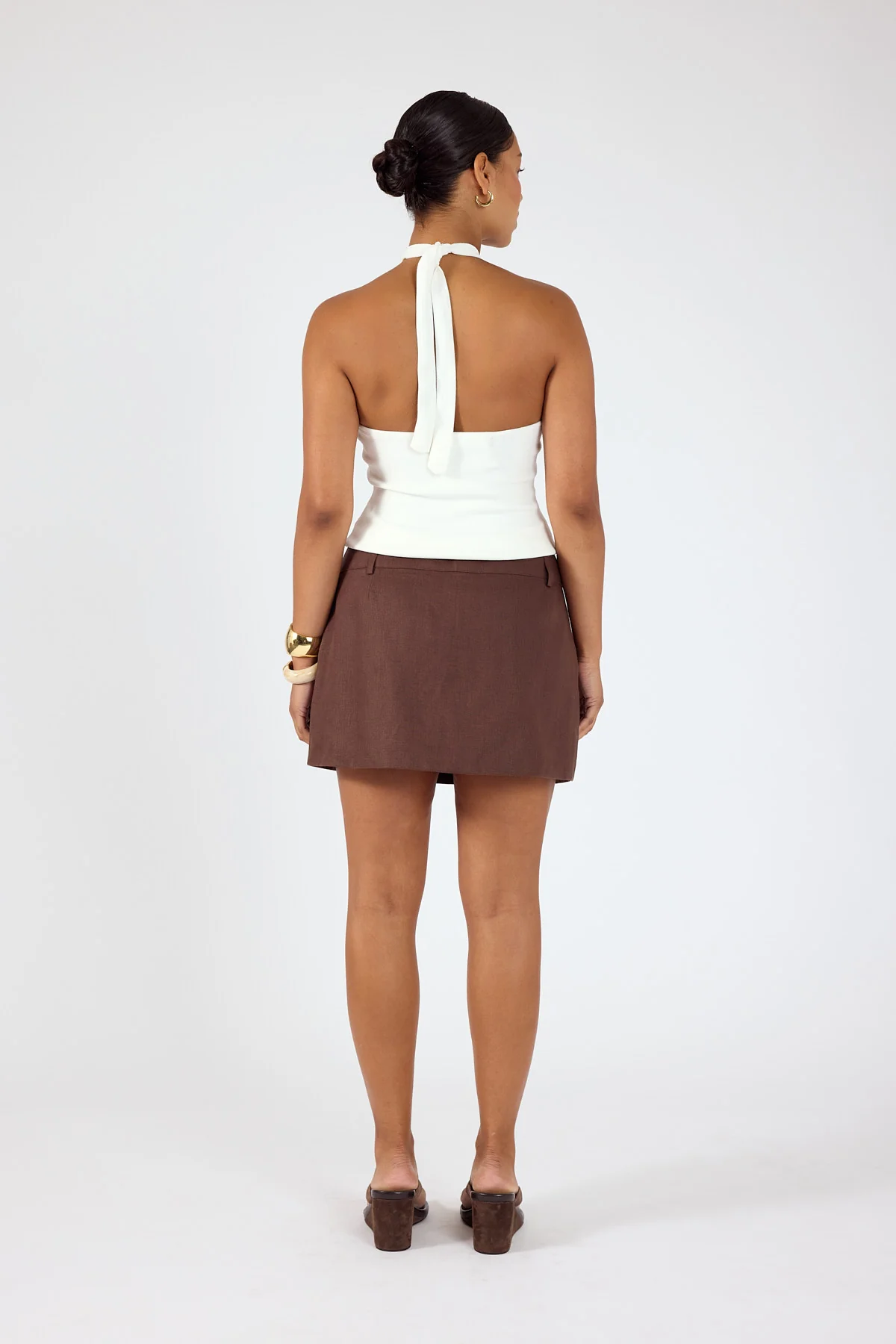Perfect Stranger Valencia Mid Rise Skort Brown - Image 5