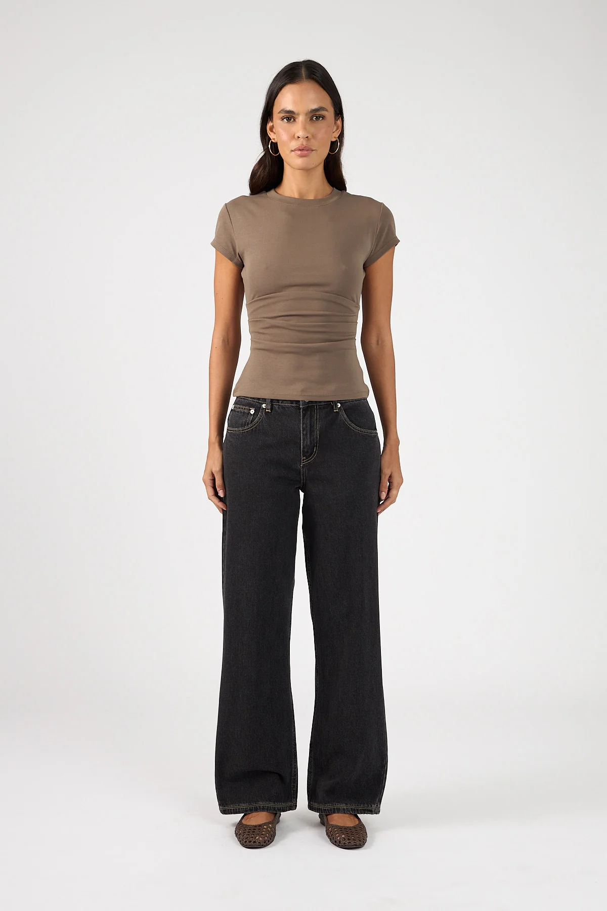 Perfect Stranger Valery Fitted T-Shirt Taupe - Image 5