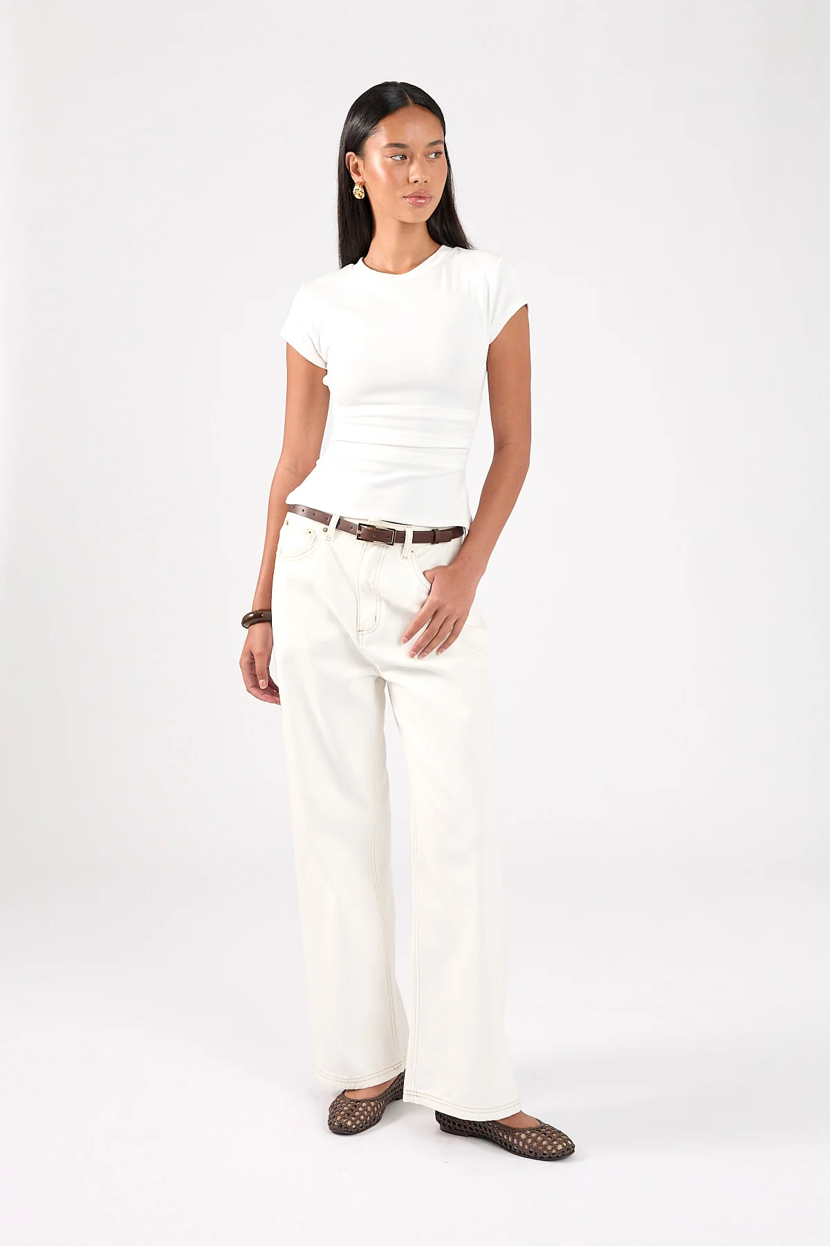 Perfect Stranger Valery Fitted T-Shirt White