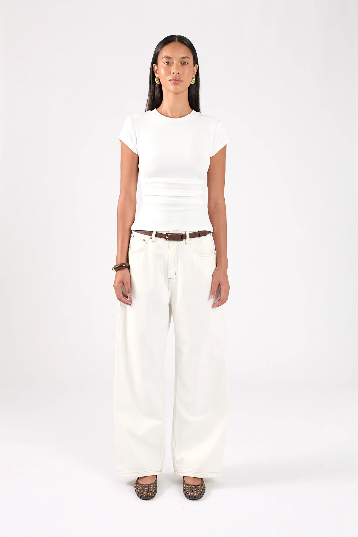 Perfect Stranger Valery Fitted T-Shirt White - Image 5