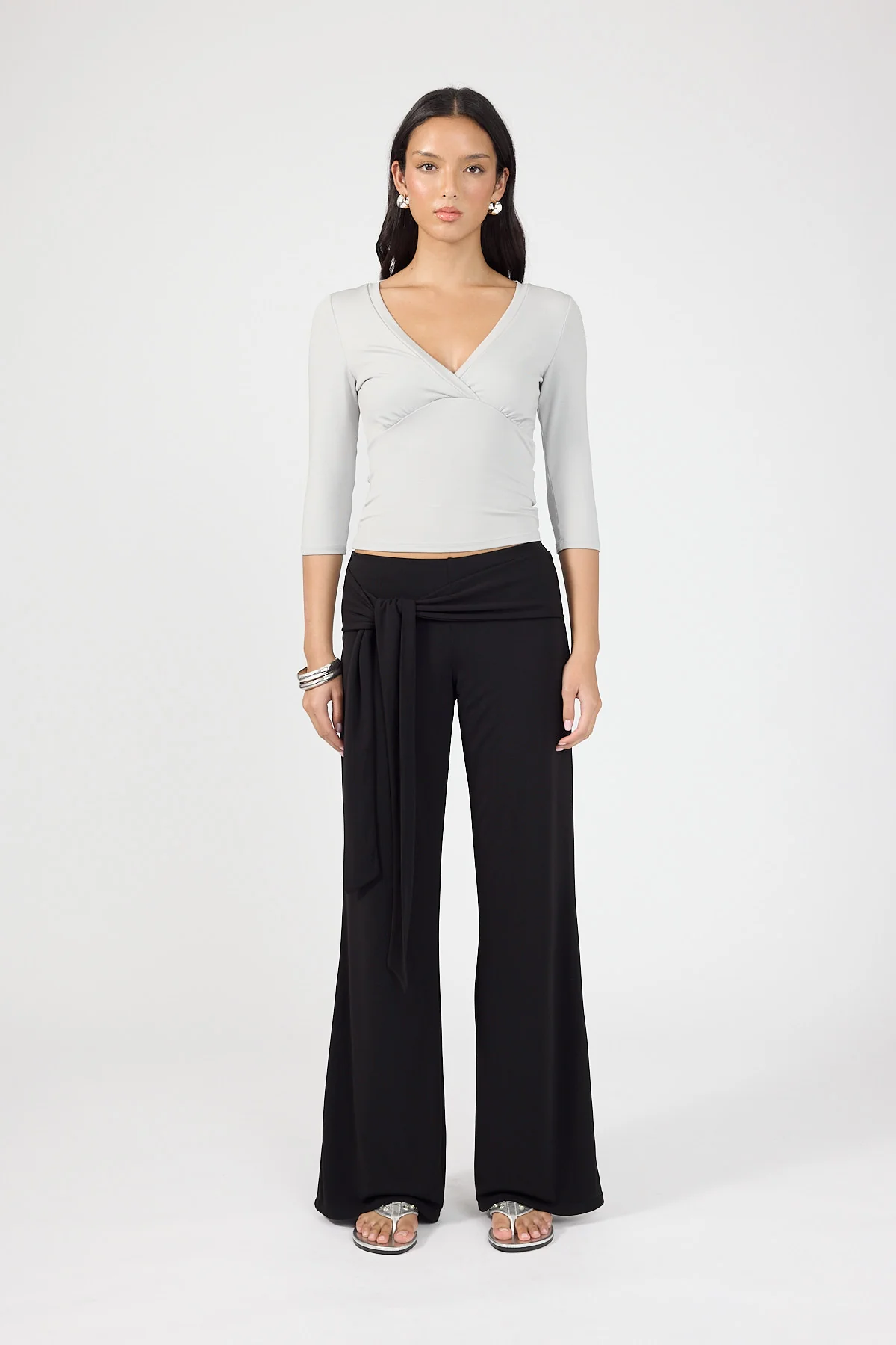 Perfect Stranger Vienna Front Tie Pants Black