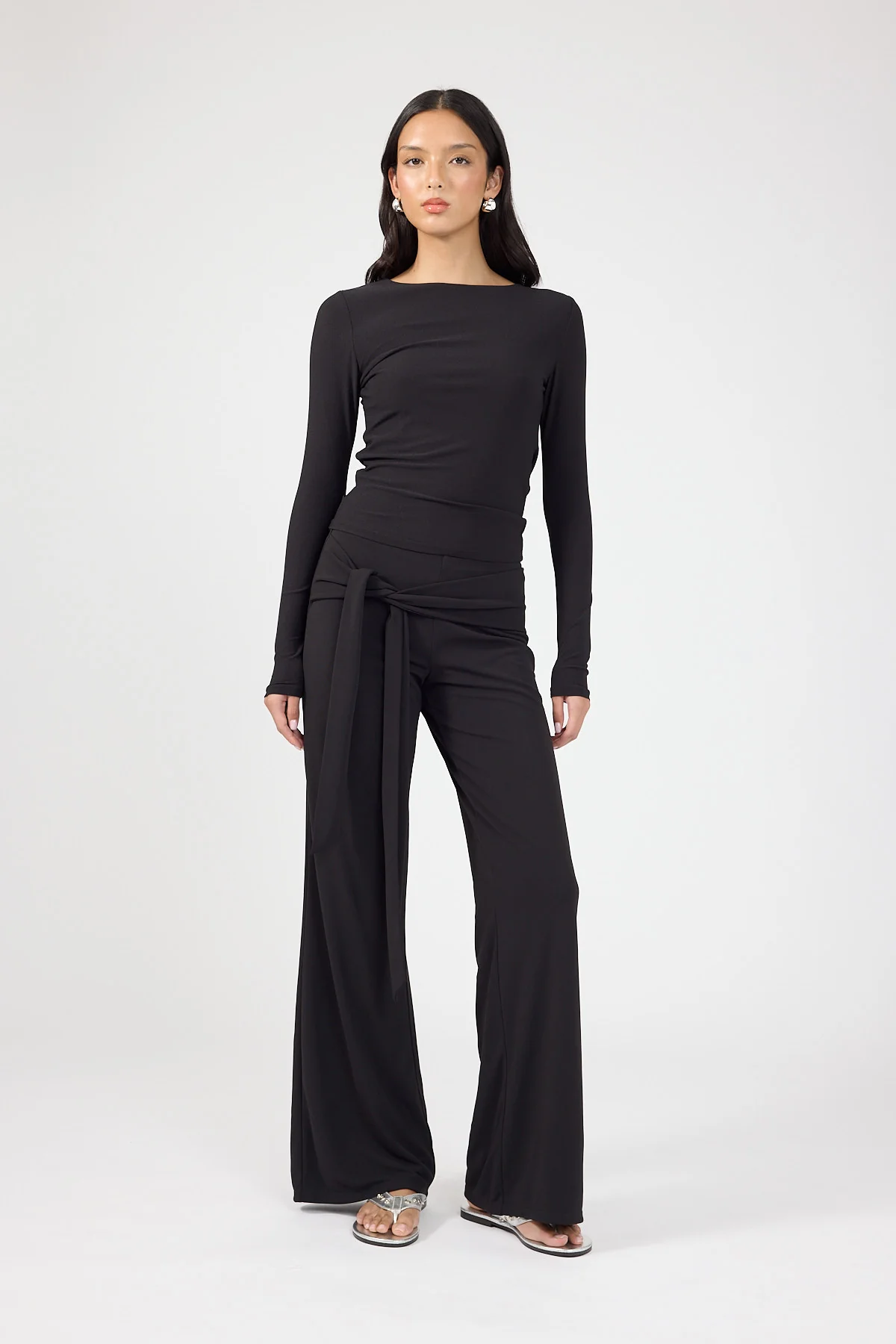 Perfect Stranger Vienna Front Tie Pants Black - Image 9