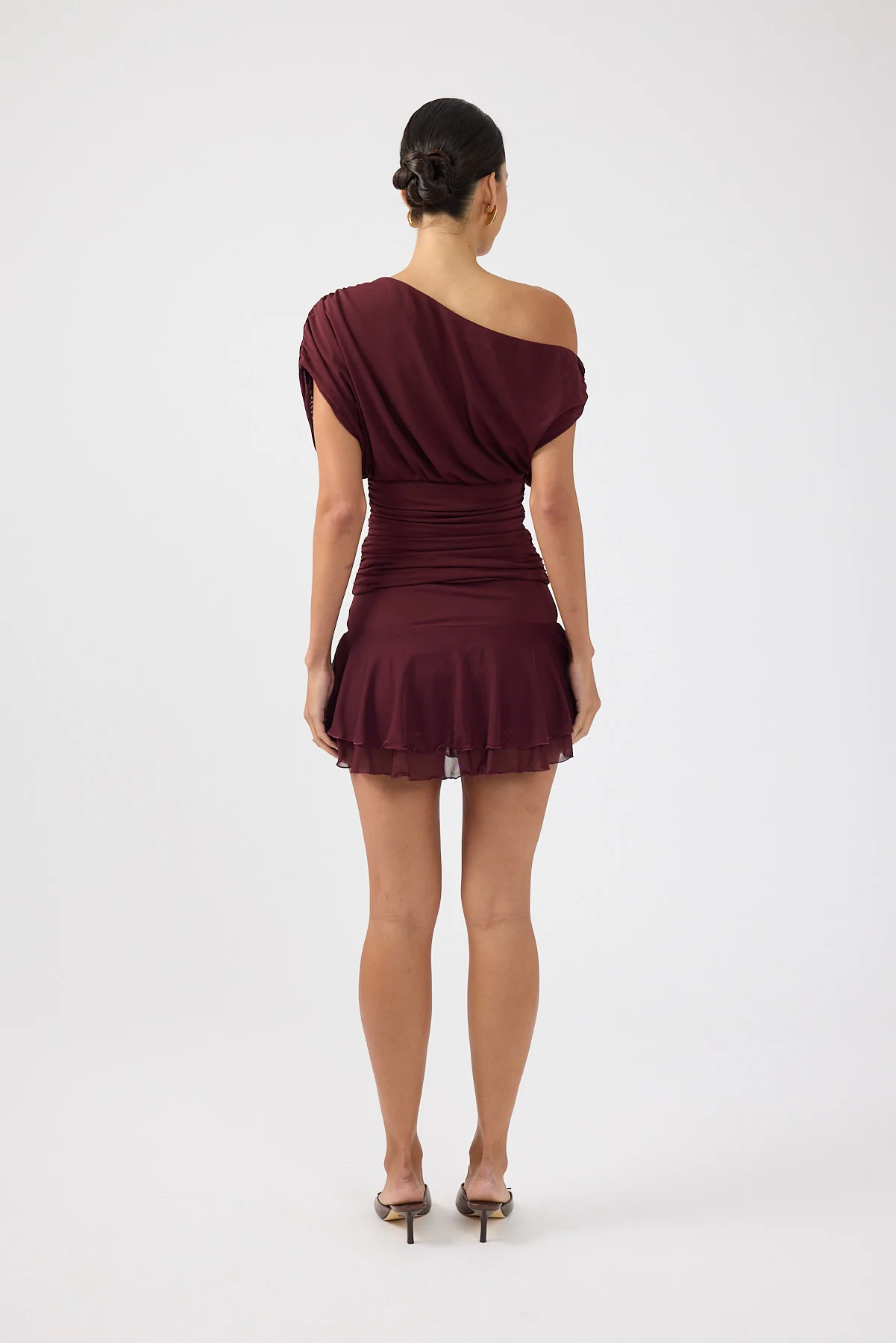Perfect Stranger Vionne Mesh Off Shoulder Top Plum - Image 9