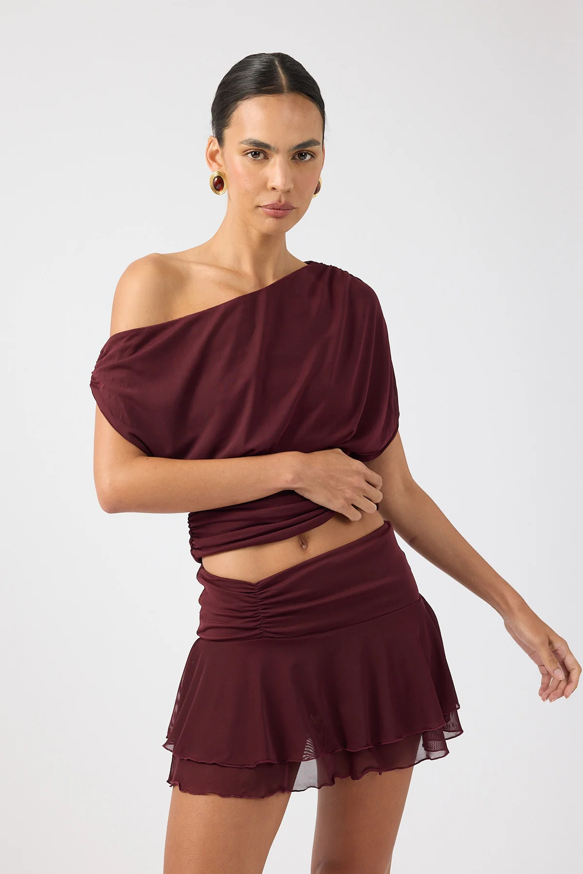 Perfect Stranger Vionne Mesh Skort Plum - Image 6