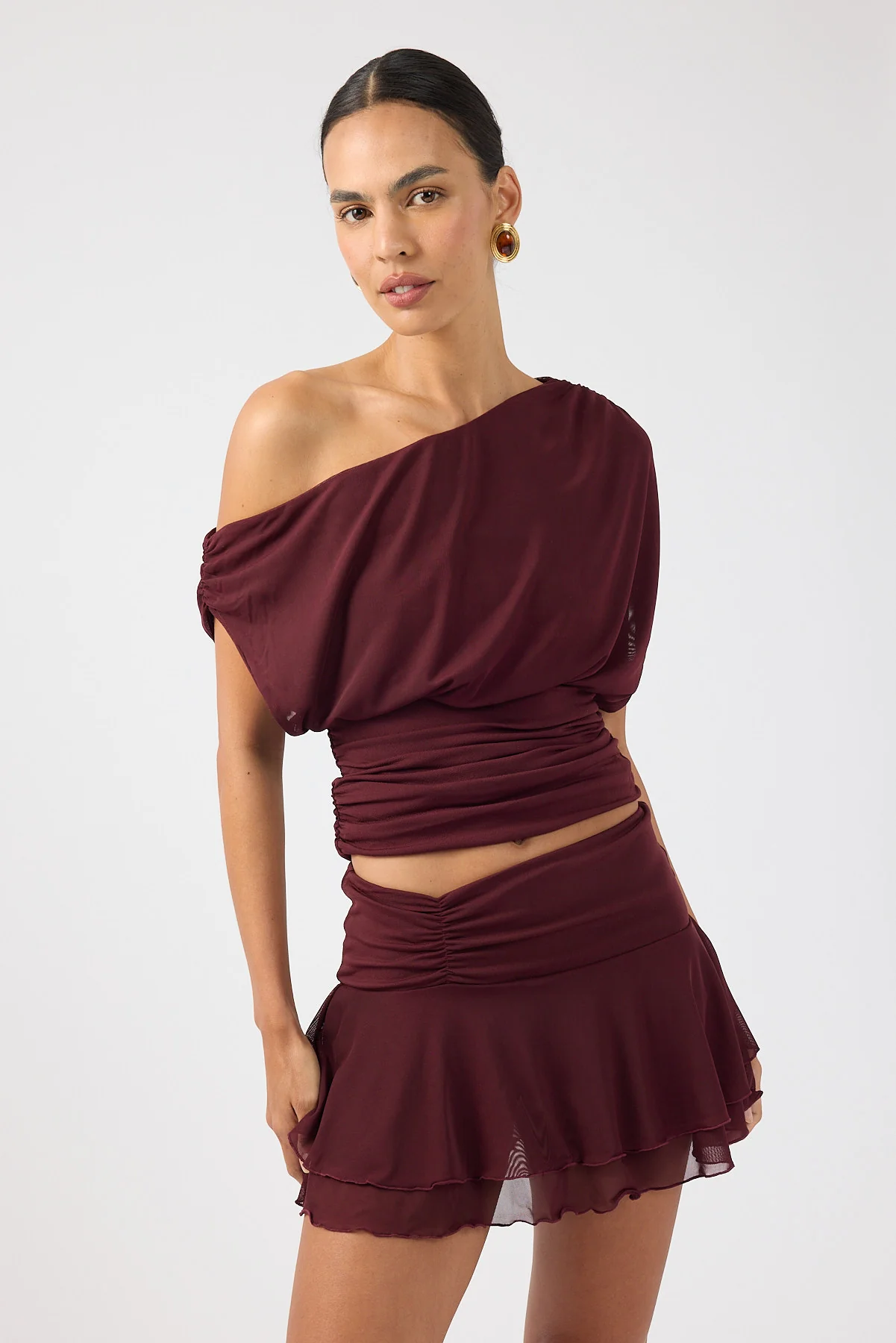 Perfect Stranger Vionne Mesh Skort Plum - Image 9