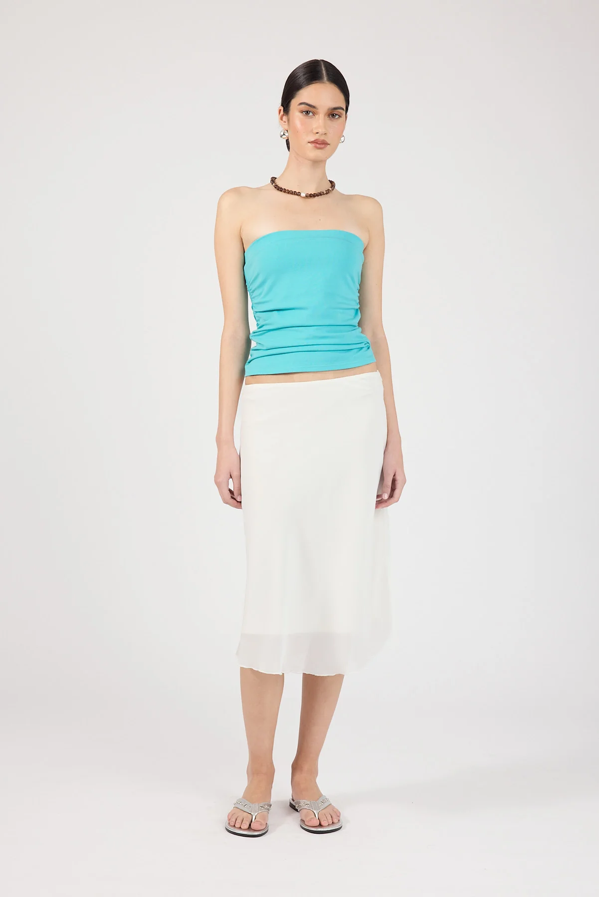 Perfect Stranger Zadie Strapless Tube Top Turquoise