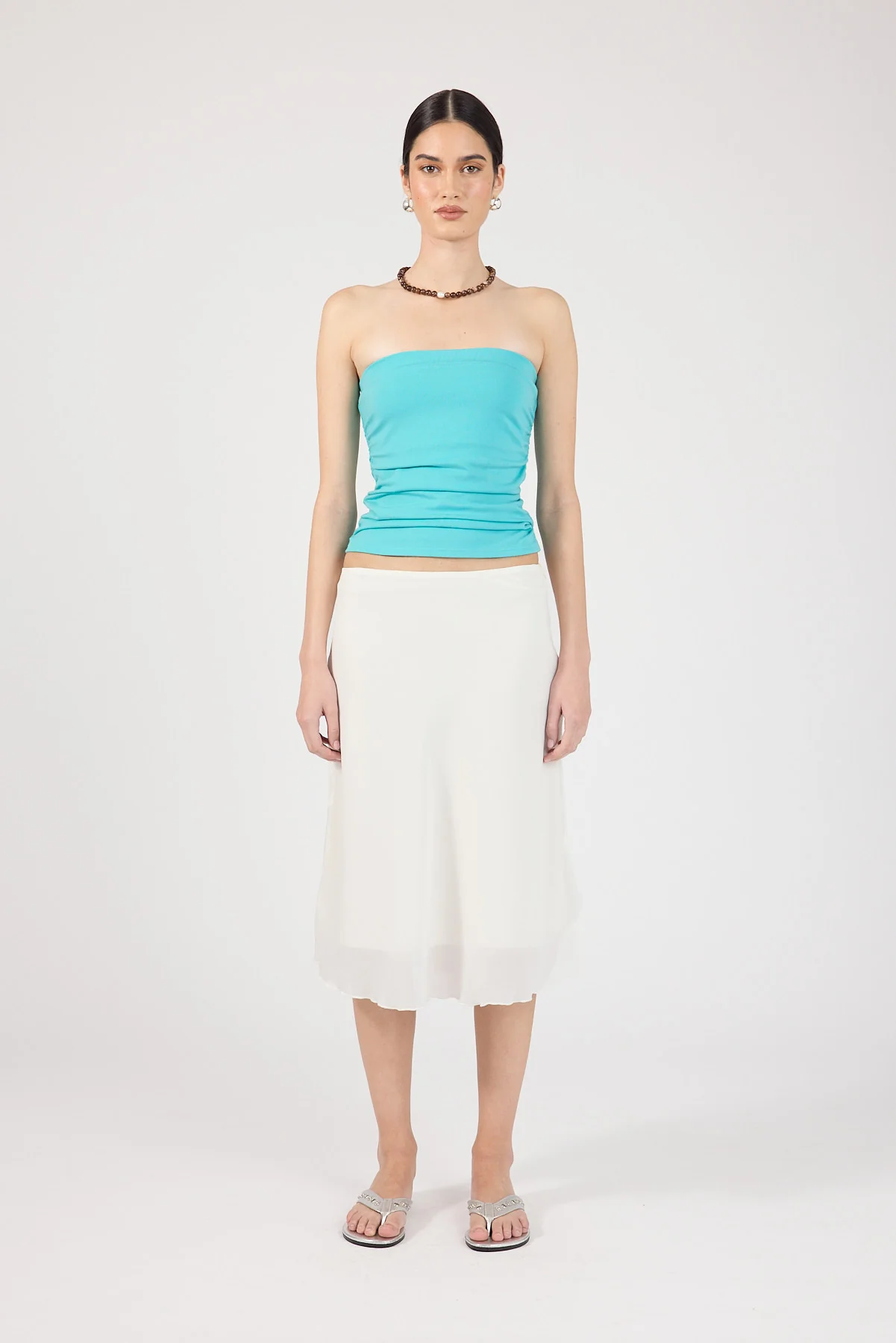 Perfect Stranger Zadie Strapless Tube Top Turquoise - Image 4