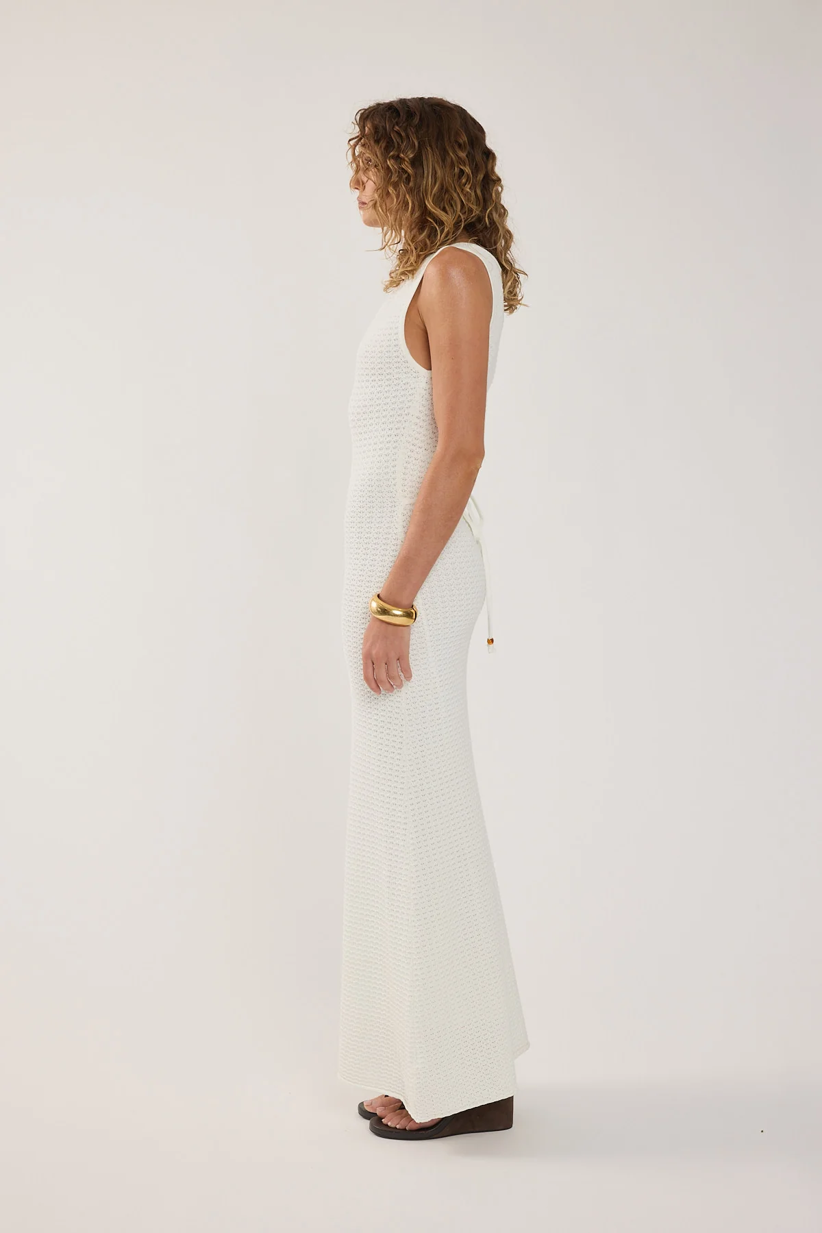 Perfect Stranger Zella Crochet Maxi Dress White - Image 3