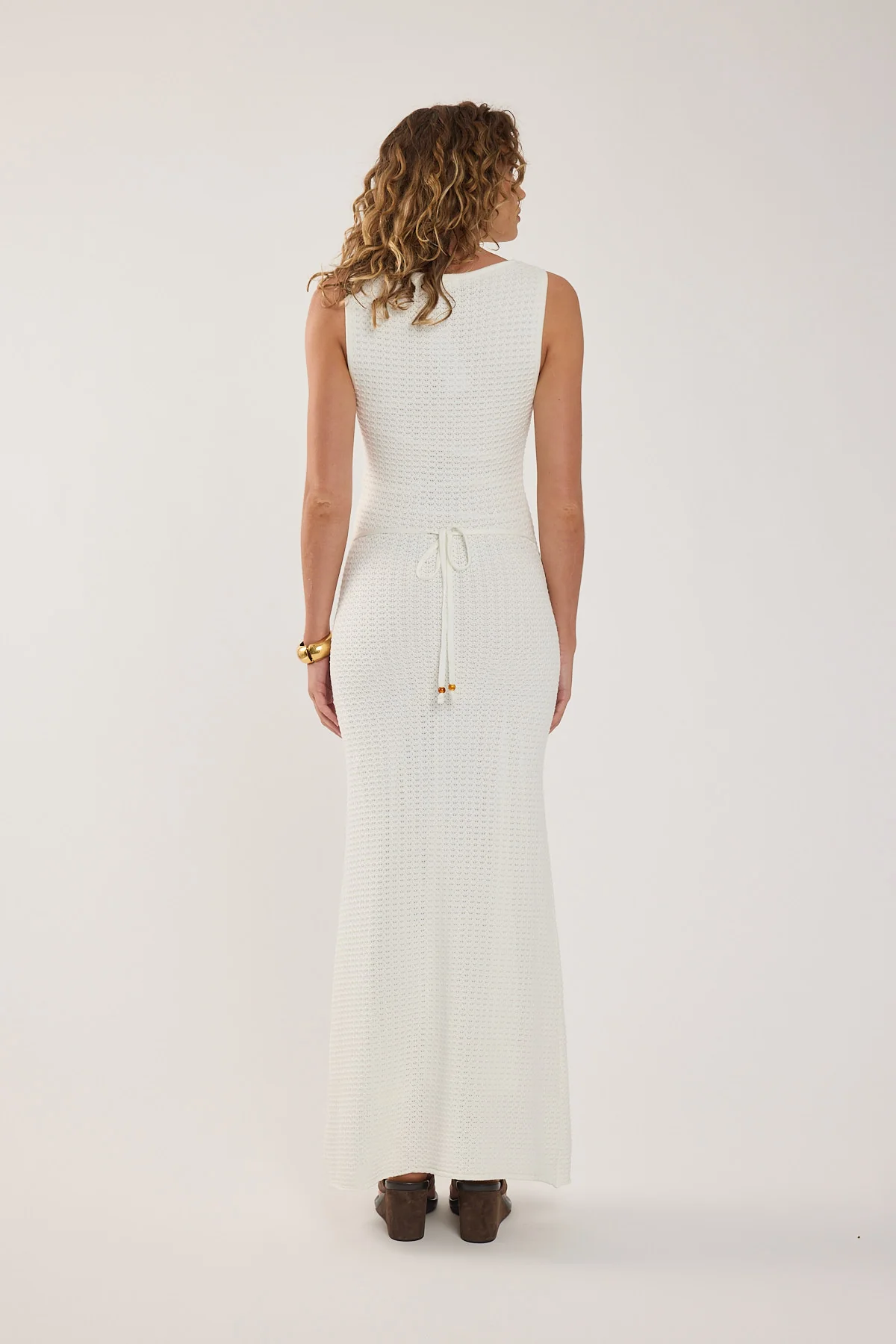 Perfect Stranger Zella Crochet Maxi Dress White - Image 4