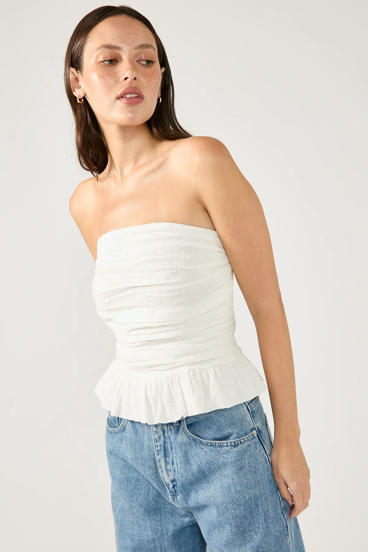 Perfect Stranger Zemi Gathered Strapless Top White - Image 2