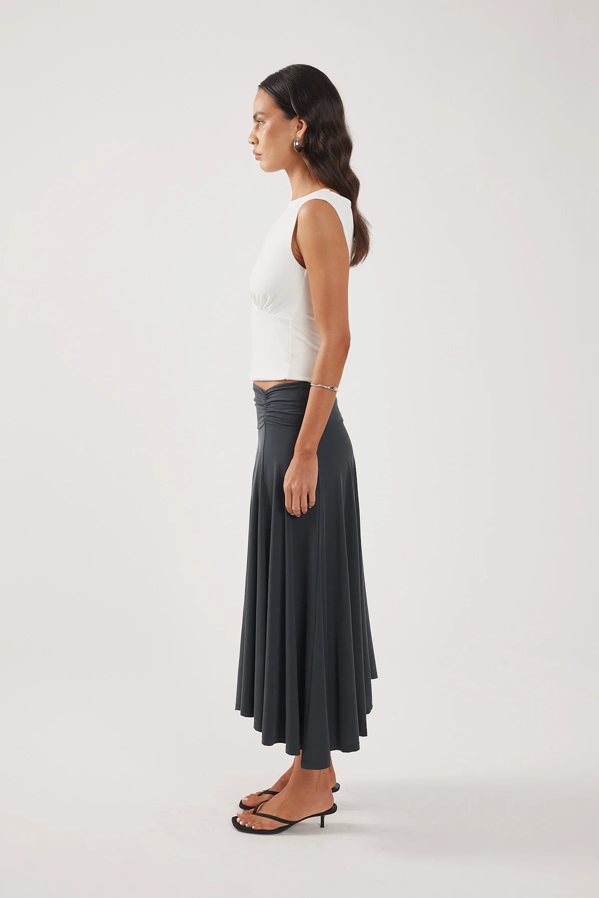 Perfect Stranger Zia Midi Skirt Charcoal - Image 4