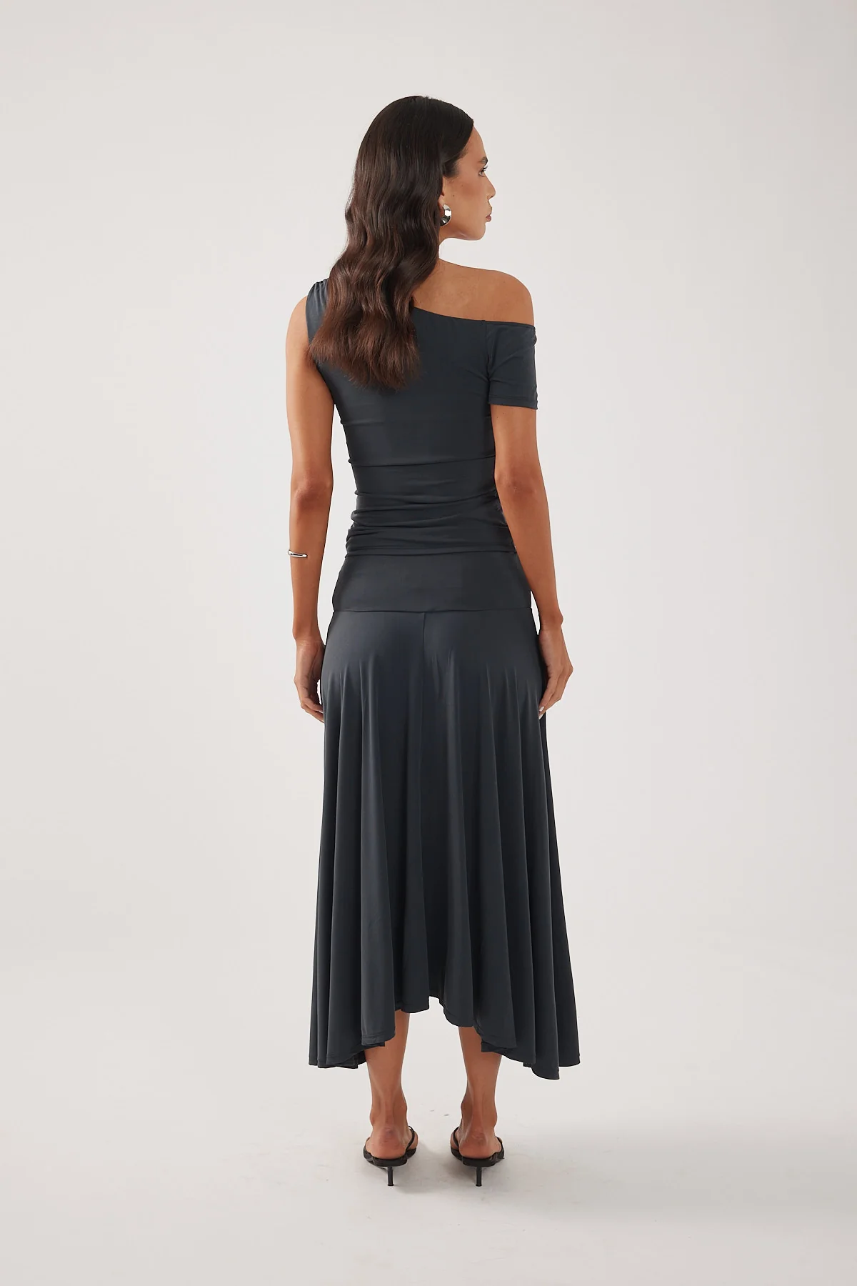 Perfect Stranger Zia One Shoulder Top Charcoal - Image 5