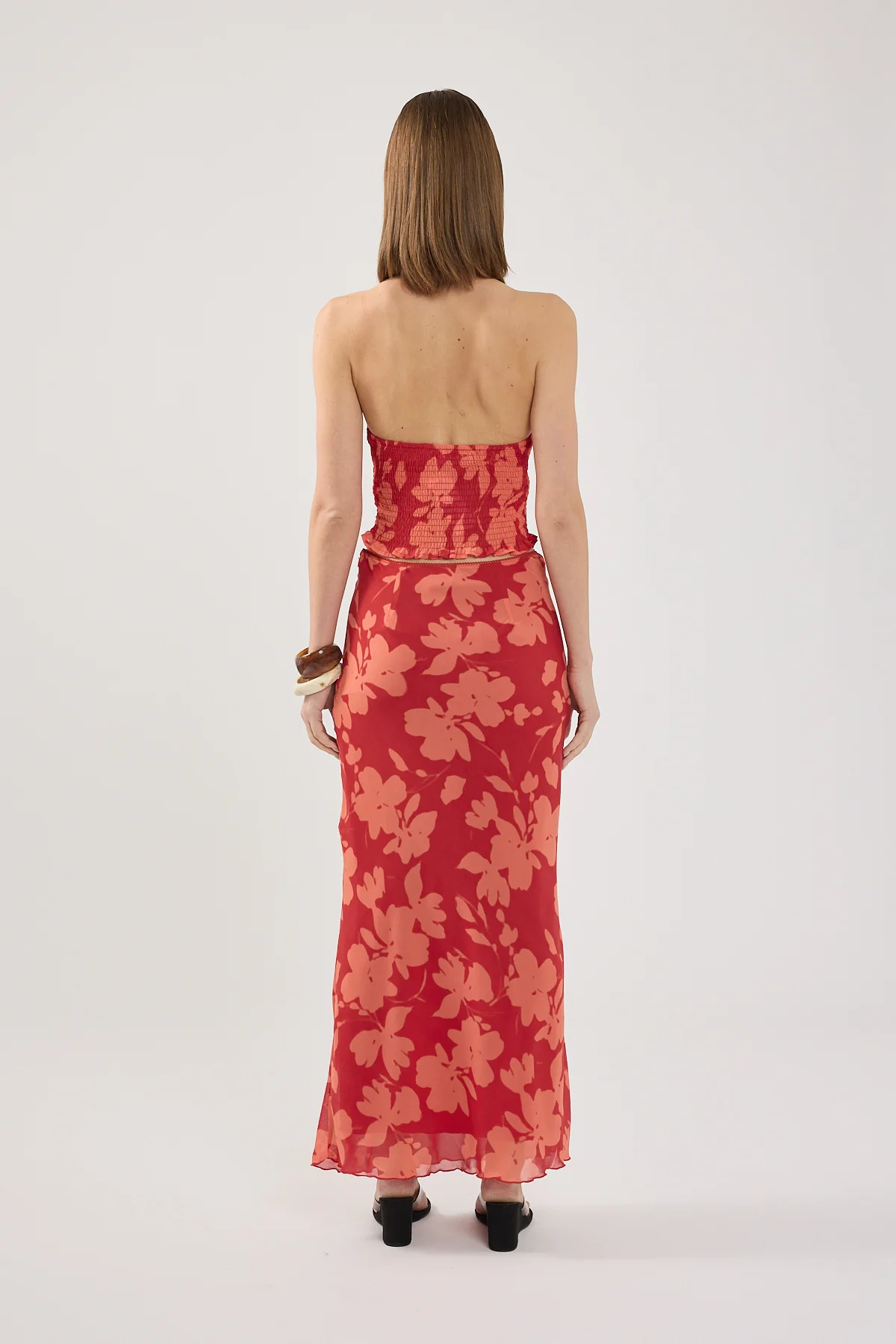 Perfect Stranger Zinna Halter Top Red Print - Image 6
