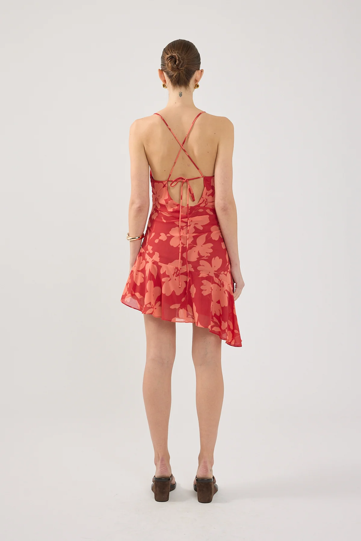 Perfect Stranger Zinna Mini Dress Red Print - Image 4