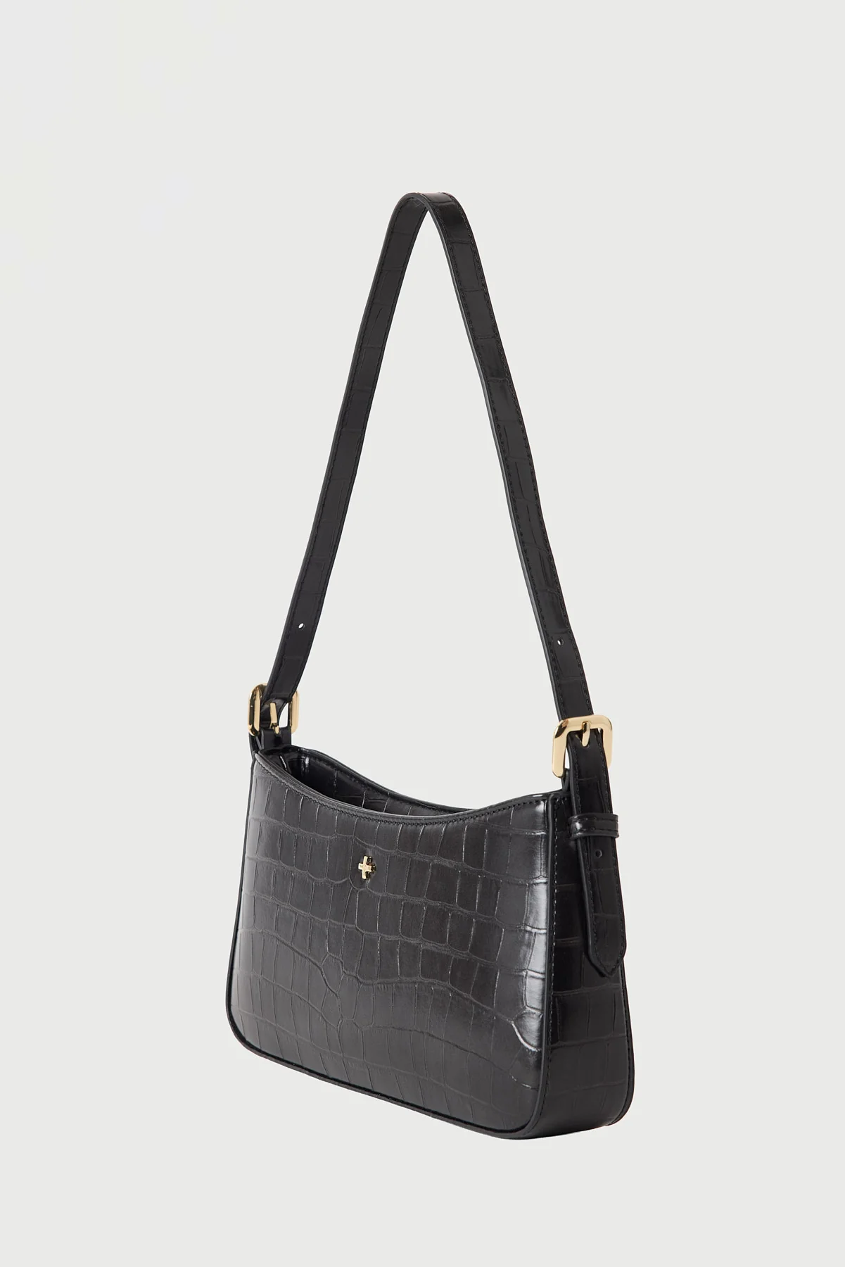 Peta + Jain Lilu Croc Shoulder Bag Black - Image 3