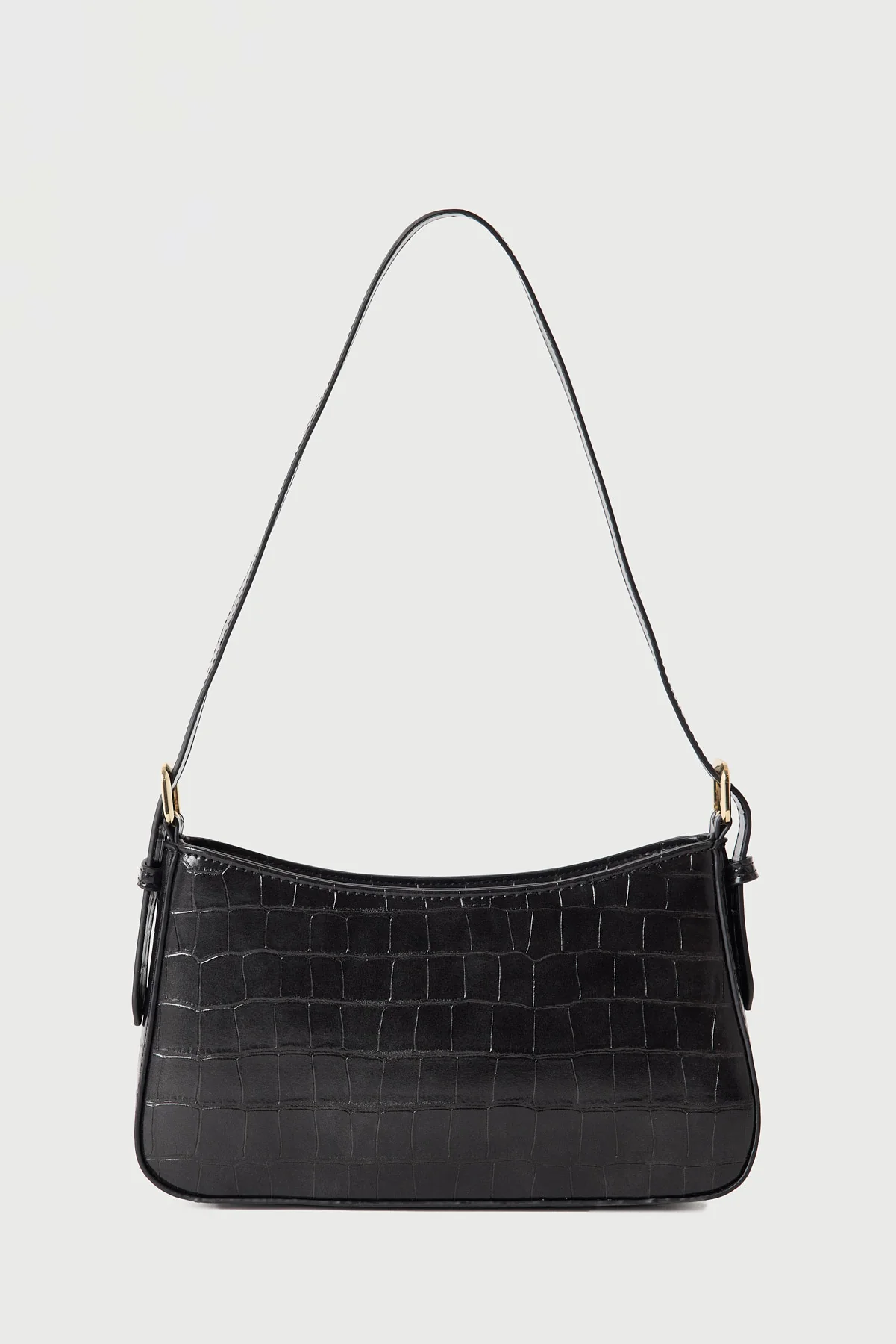 Peta + Jain Lilu Croc Shoulder Bag Black - Image 4