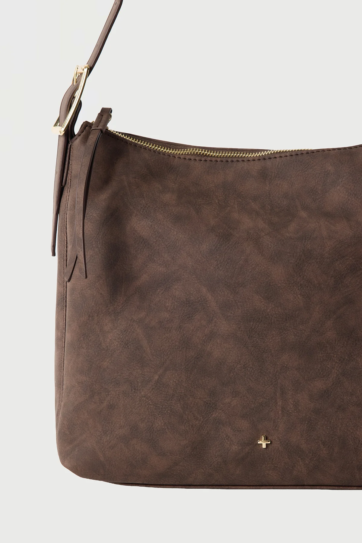 Peta + Jain Lucia Slouch Bucket Bag CHOC SUEDE - Image 2