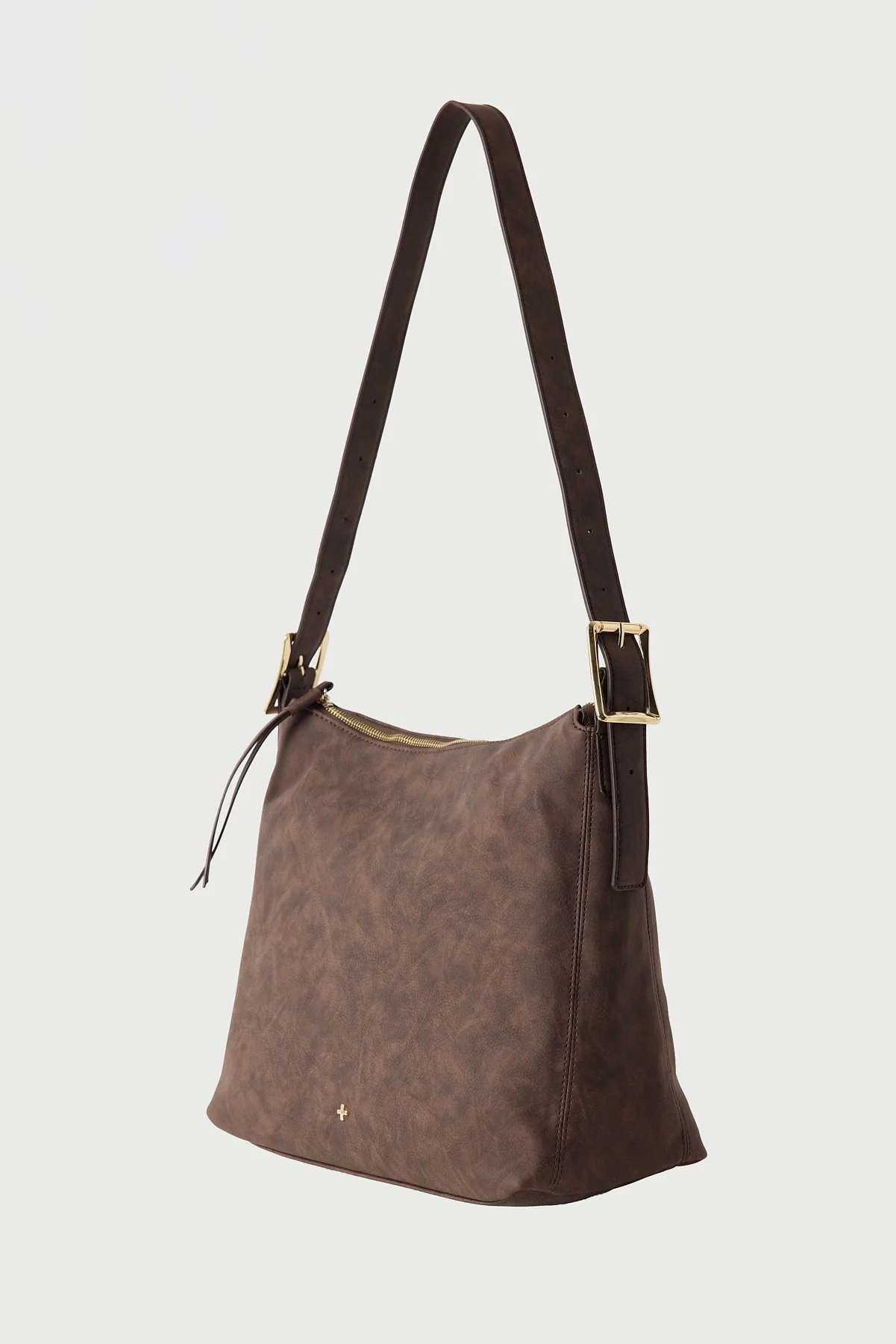 Peta + Jain Lucia Slouch Bucket Bag CHOC SUEDE - Image 3