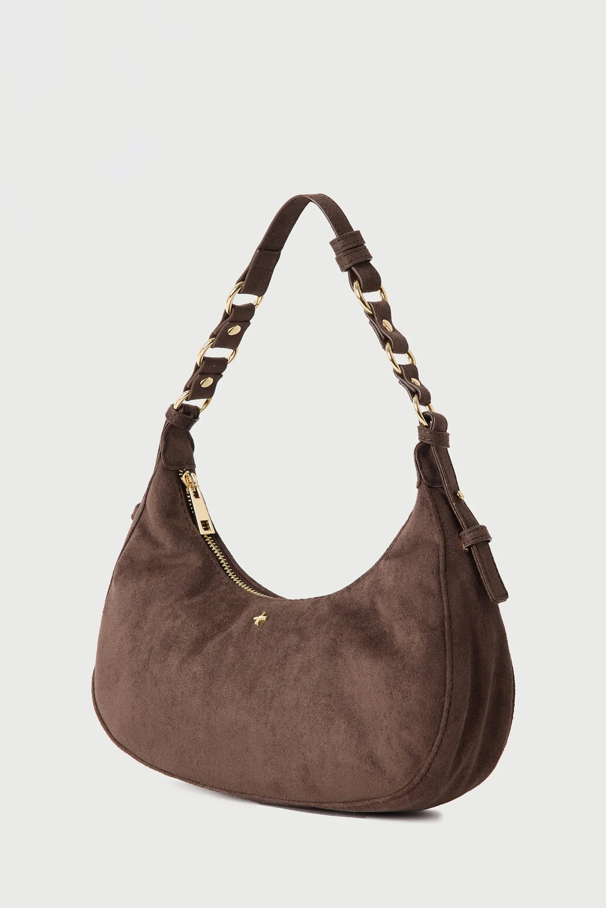 Peta + Jain Mamba Multi Ring Shoulder Bag CHOC SUEDE - Image 3
