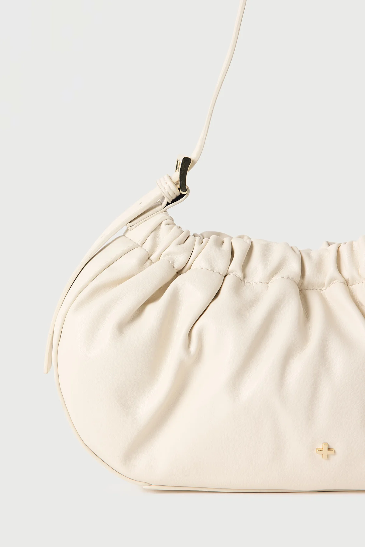 Peta + Jain Wrinkle Small Gathered Shoulder Bag IVORY PU - Image 2