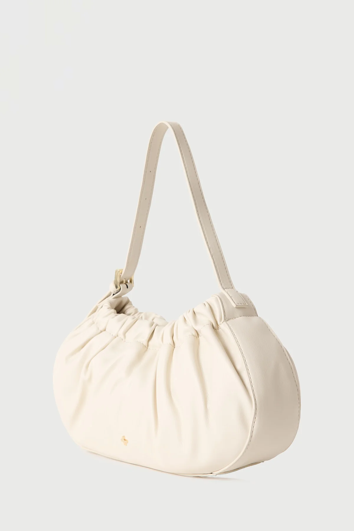 Peta + Jain Wrinkle Small Gathered Shoulder Bag IVORY PU - Image 3