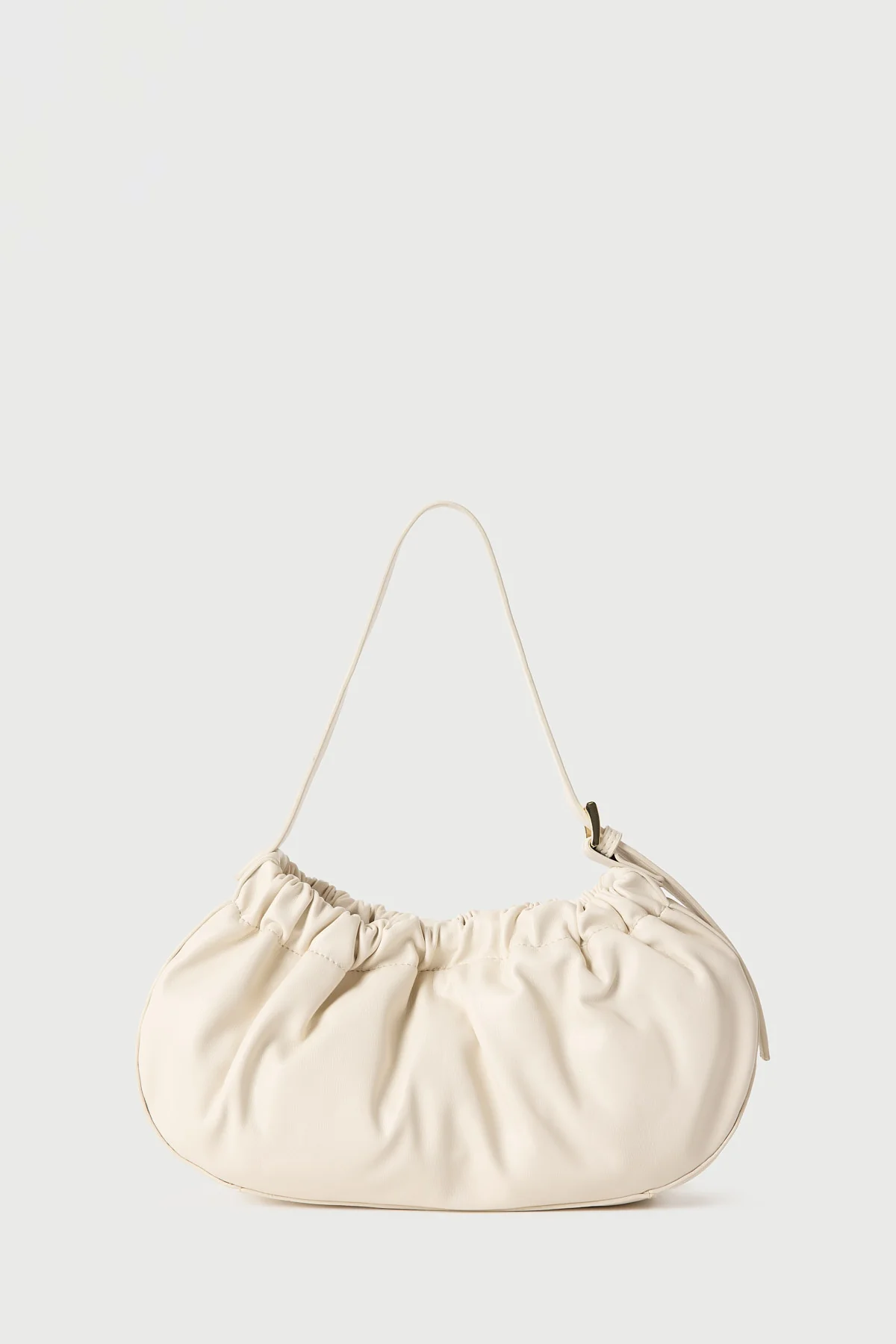 Peta + Jain Wrinkle Small Gathered Shoulder Bag IVORY PU - Image 4